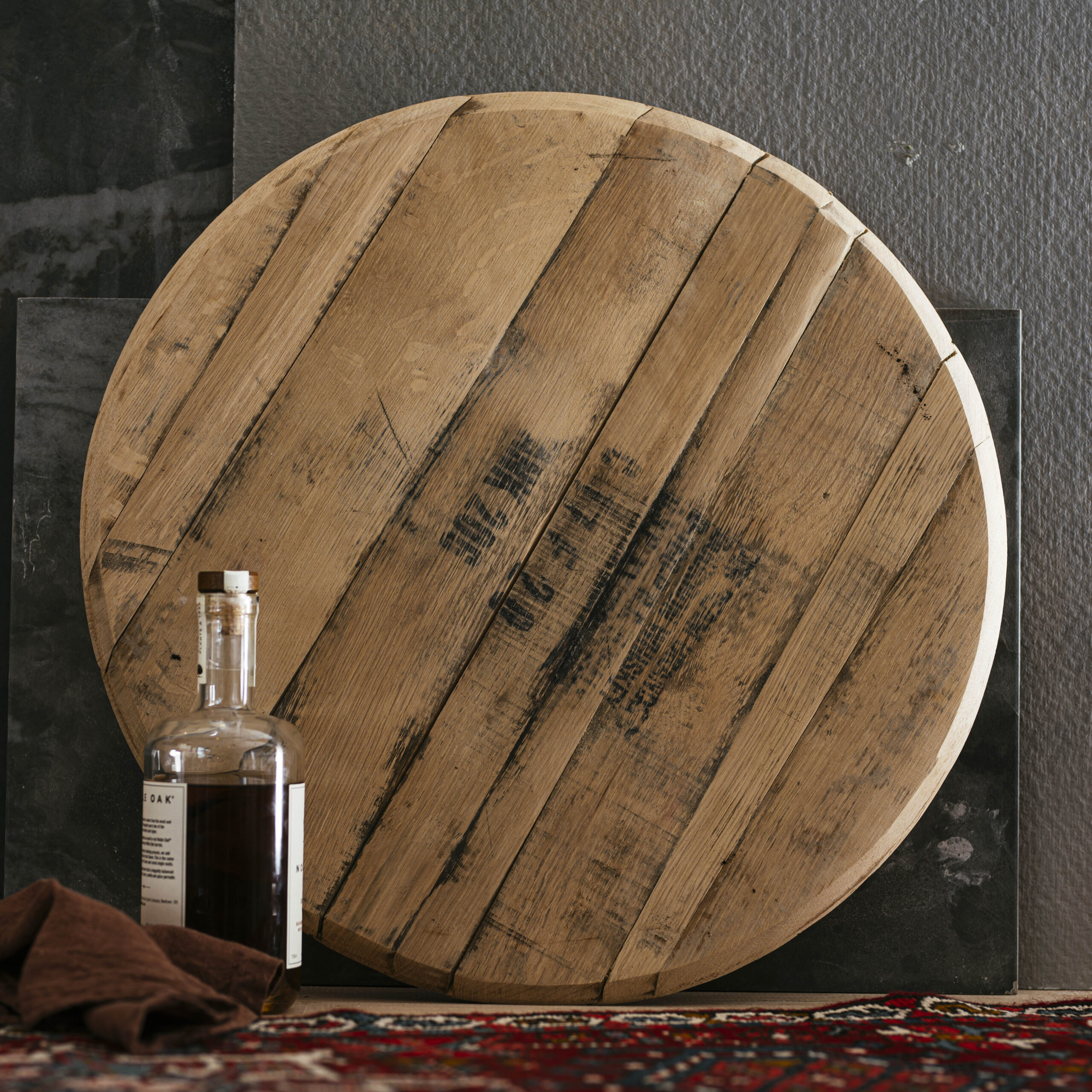 VTG- Lazy Susan Reclaimed Bourbon Barrel