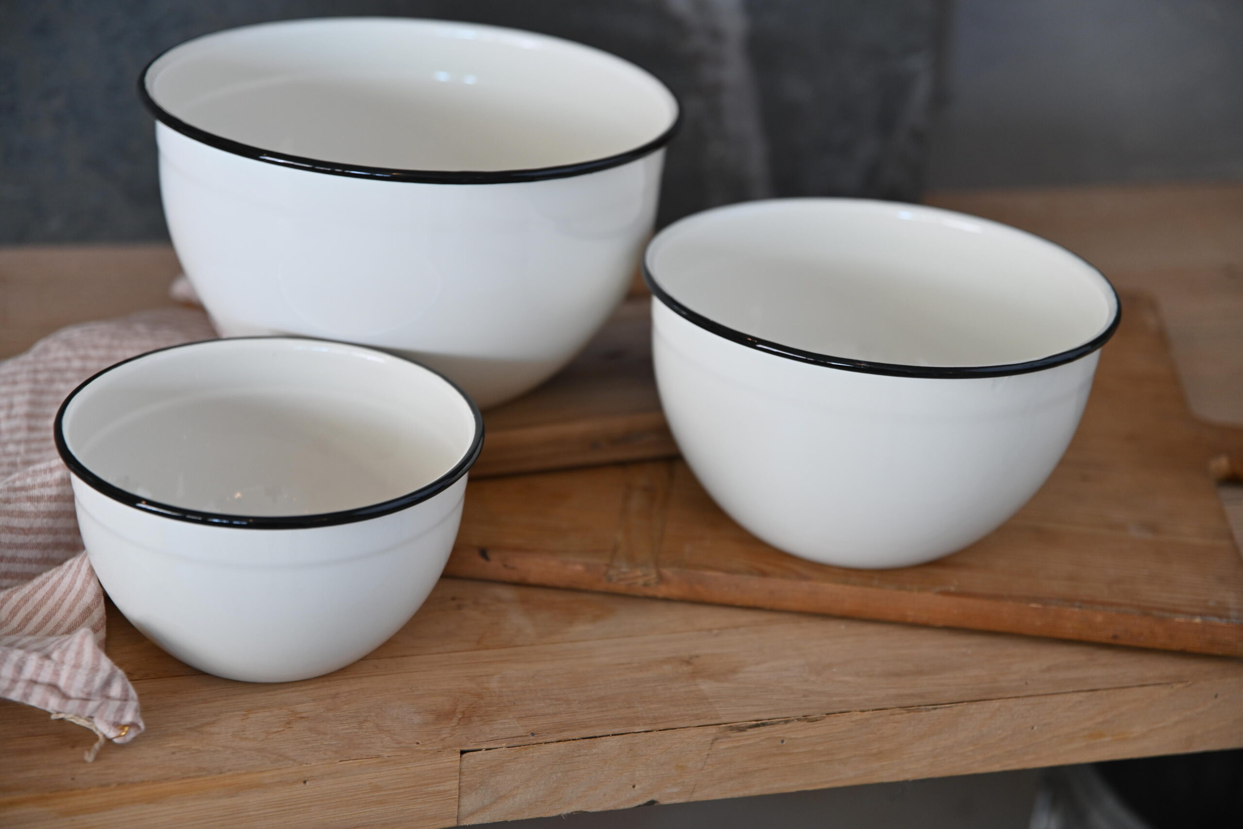 Vintage Look Farmhouse Enamel Coated Mixing Bowls - Image 2