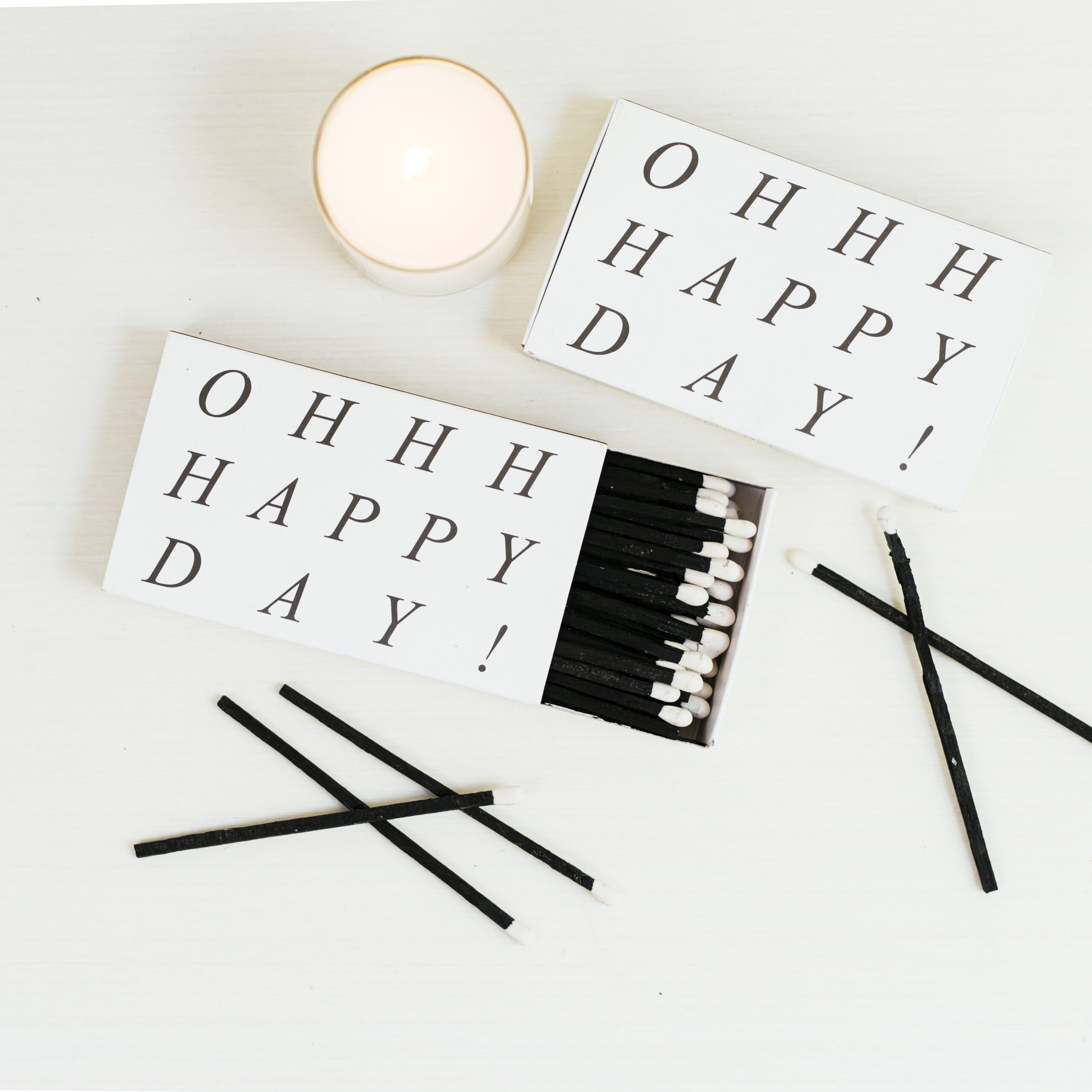 2-Inch All Black Decorative Matches in Jar with Striker | Handmade Home Decor - Image 4