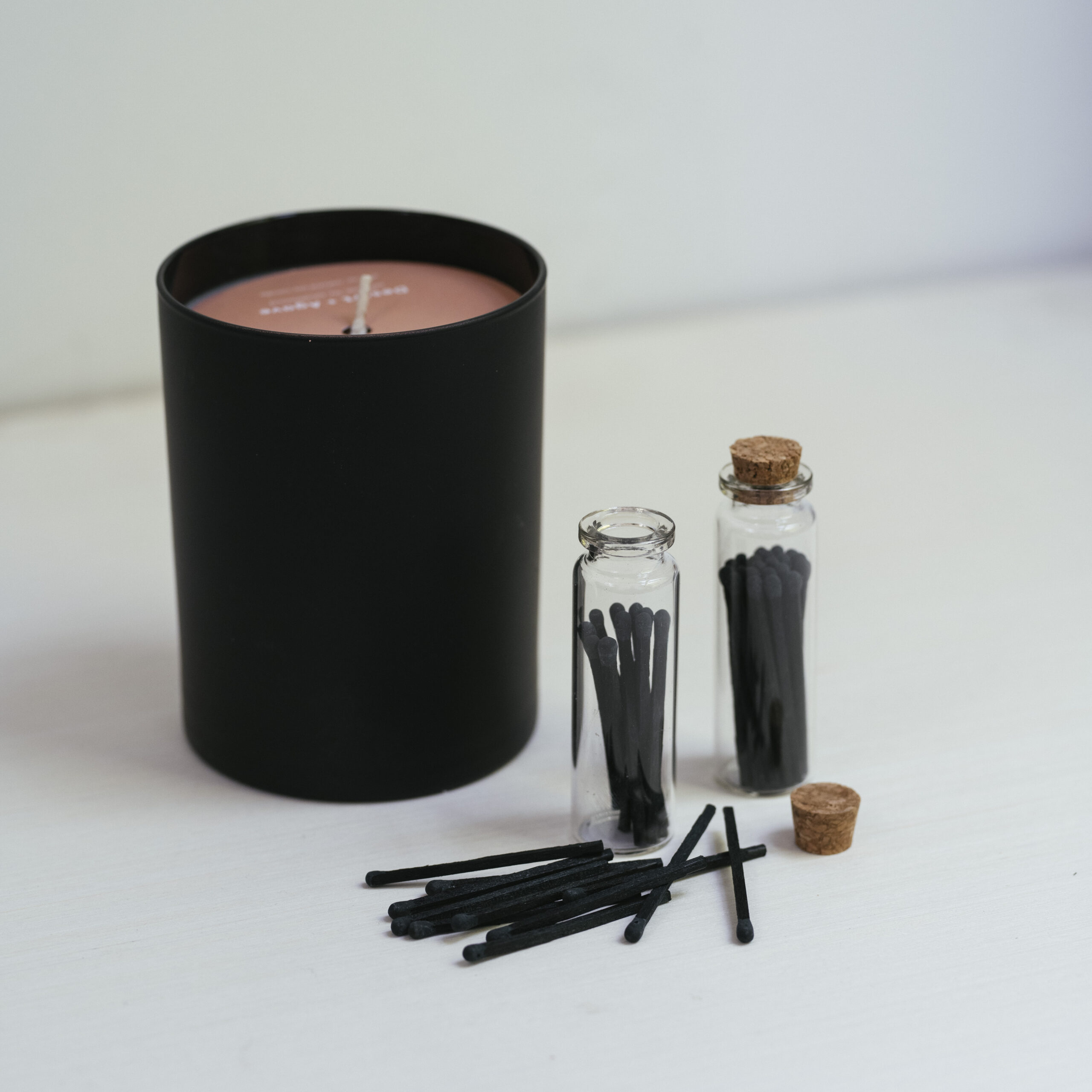 2-Inch All Black Decorative Matches in Jar with Striker | Handmade Home Decor - Image 5