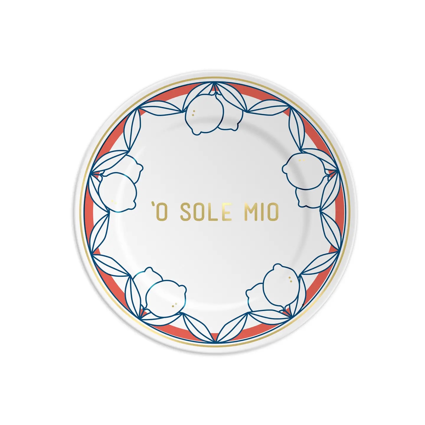 'O Sole Mio - Porcelain Plate with Writing