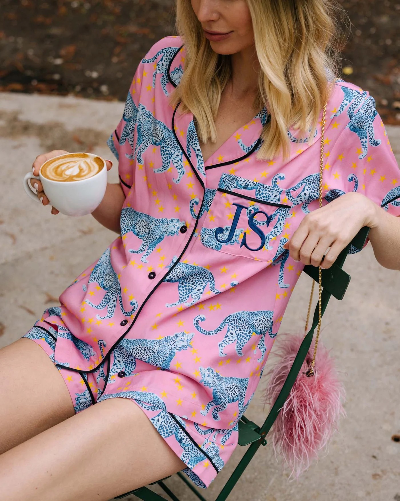 Katie Kime Pajamas - Cosmic Cheetah Pajama Shorts Set